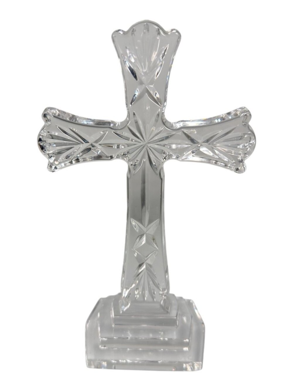 Waterford Crystal Cross Standing Religious Cross 8" Ireland Cut Crystal
